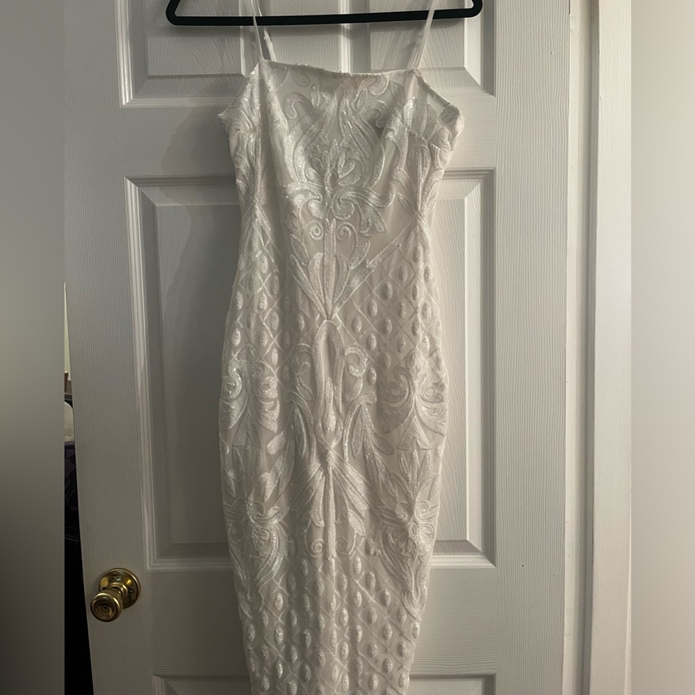 Lulus white sequin dress